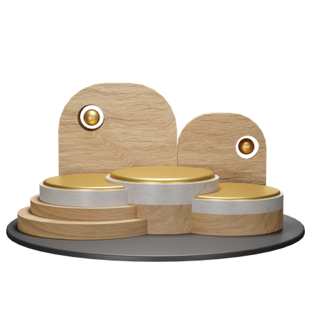 Podium en bois  3D Illustration