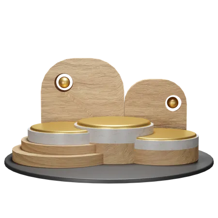 Podium en bois  3D Illustration