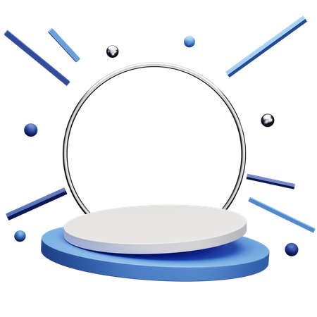 Podium flottant avec anneau et boules  3D Icon