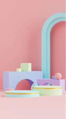 Fond De Couleur Pastel Podium  3D Icon