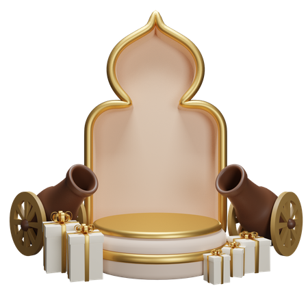 Podium For Ramadan  3D Illustration