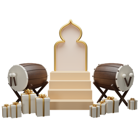 Podium For Ramadan  3D Illustration