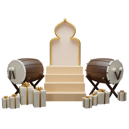 Podium For Ramadan  3D Illustration