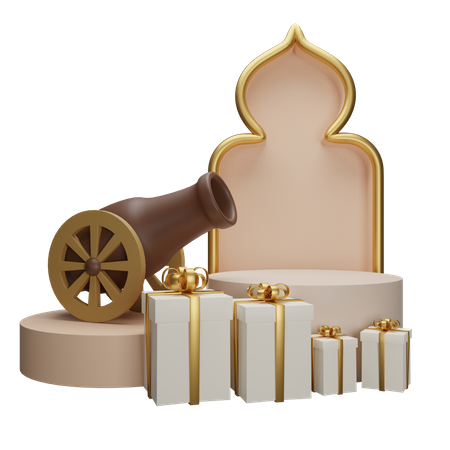 Podium For Ramadan  3D Illustration