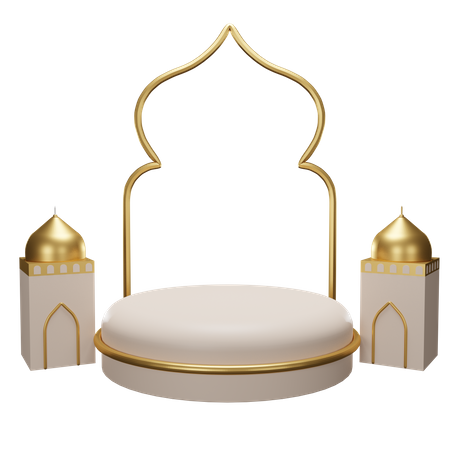 Podium For Ramadan  3D Illustration