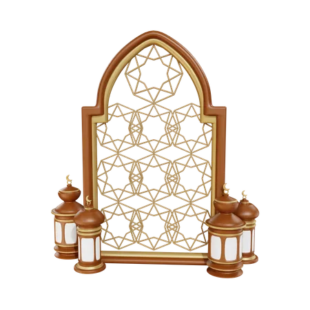 Podium For Ramadan  3D Illustration