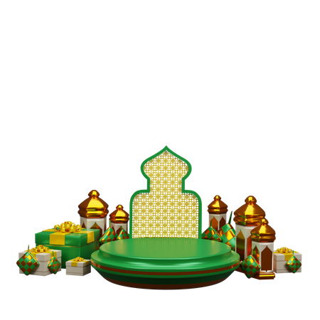 Podium For Ramadan  3D Illustration