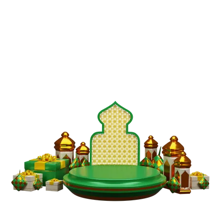 Podium For Ramadan  3D Illustration