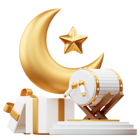 Podium For Ramadan  3D Illustration