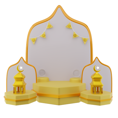 Podium For Ramadan  3D Illustration