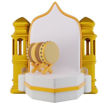 Podium For Ramadan  3D Illustration