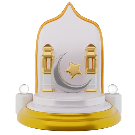 Podium For Ramadan  3D Illustration