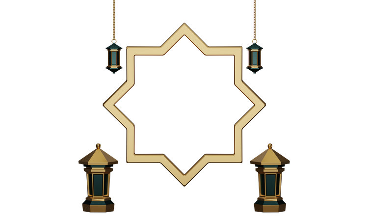 Podium For Ramadan  3D Illustration