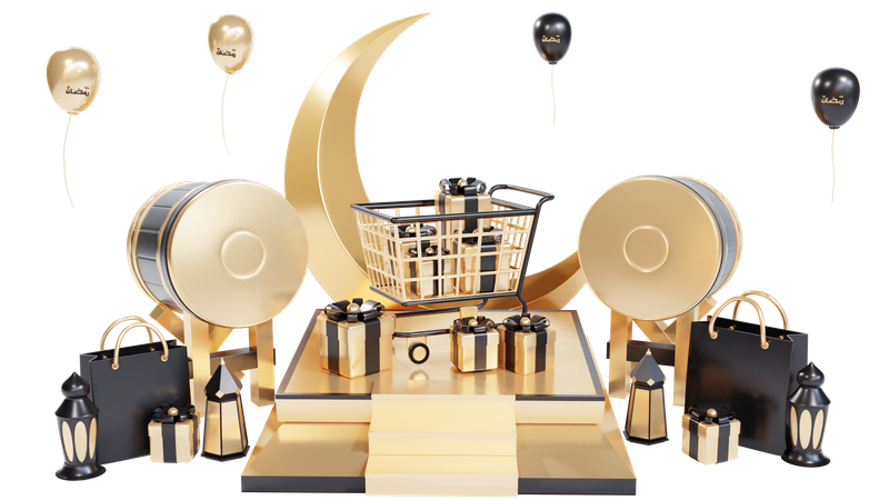 Podium For Ramadan  3D Illustration