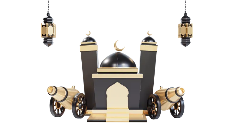 Podium For Ramadan  3D Illustration