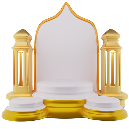 Podium For Ramadan  3D Illustration