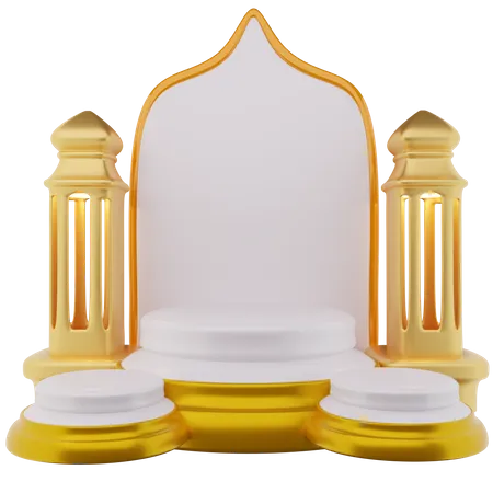 Podium For Ramadan  3D Illustration