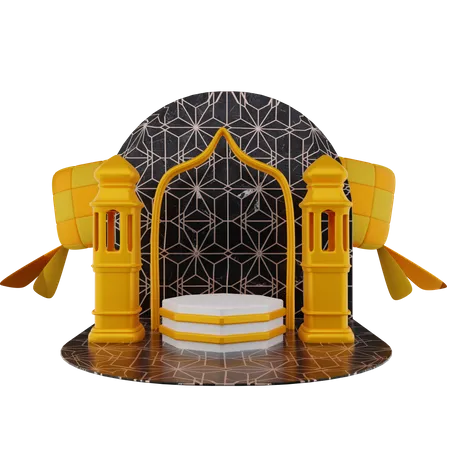 Podium For Ramadan  3D Illustration