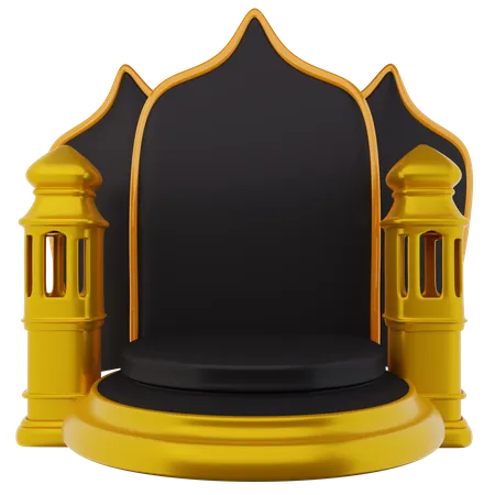 Podium For Ramadan  3D Illustration