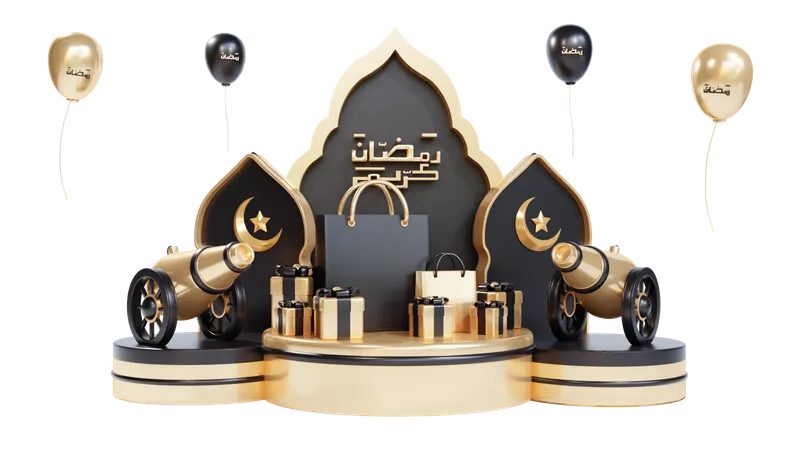 Podium For Ramadan  3D Illustration