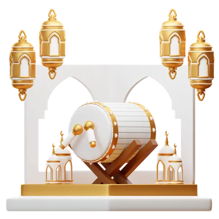 Podium For Ramadan  3D Illustration