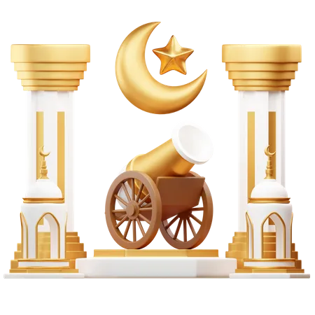 Podium For Ramadan  3D Illustration