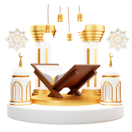 Podium For Ramadan  3D Illustration