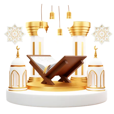 Podium For Ramadan  3D Illustration