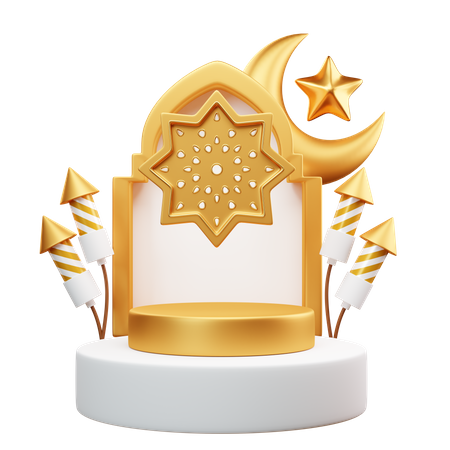 Podium For Ramadan  3D Illustration