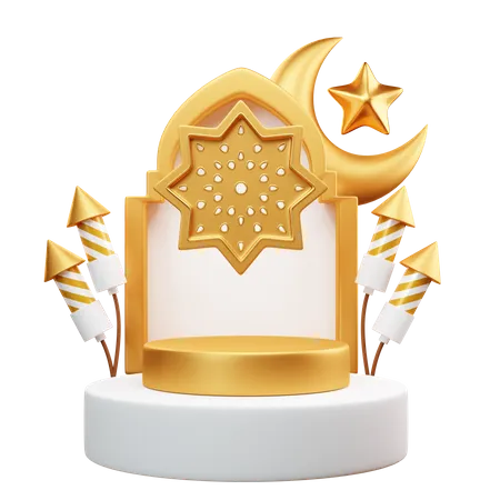 Podium For Ramadan  3D Illustration