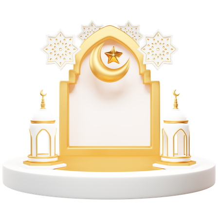 Podium For Ramadan  3D Illustration