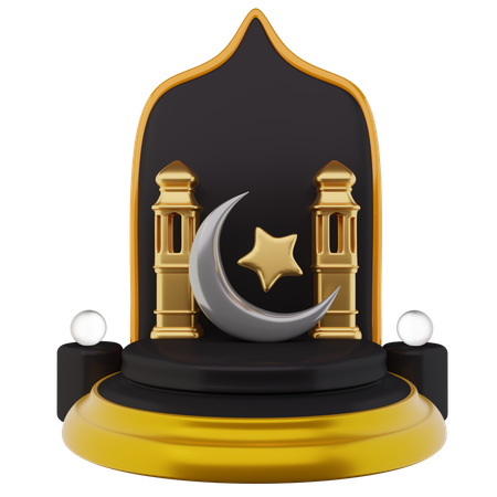 Podium For Ramadan  3D Illustration