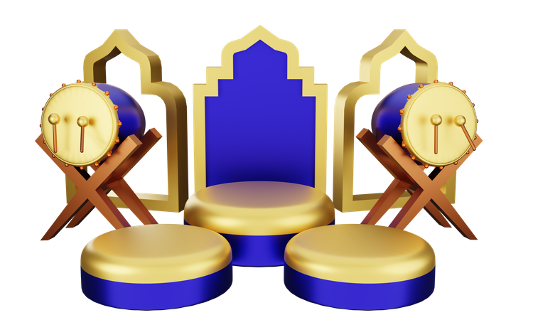 Podium For Ramadan  3D Illustration