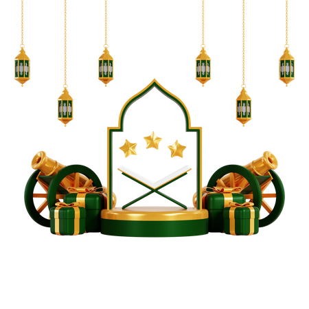 Podium for ramadan  3D Illustration