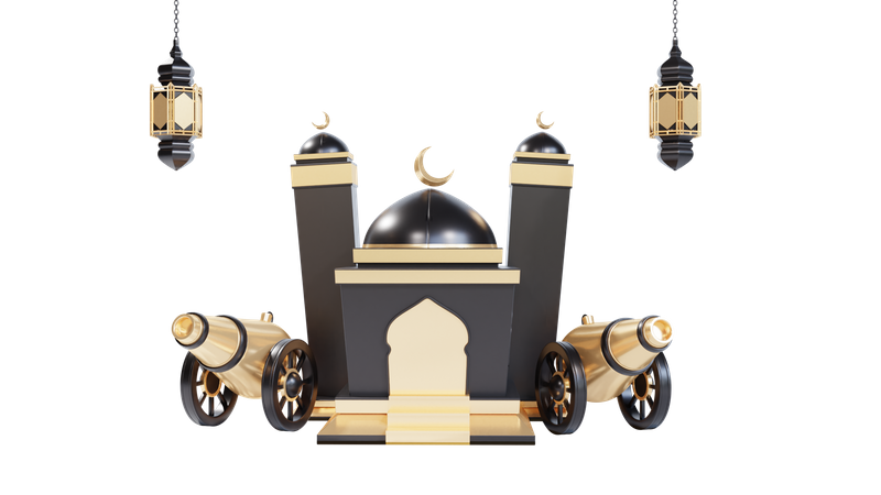 Podium For Ramadan 3D Illustration