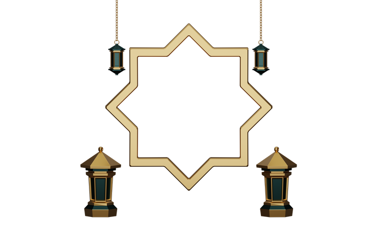 Podium For Ramadan 3D Illustration