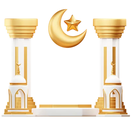 Podium For Ramadan  3D Illustration