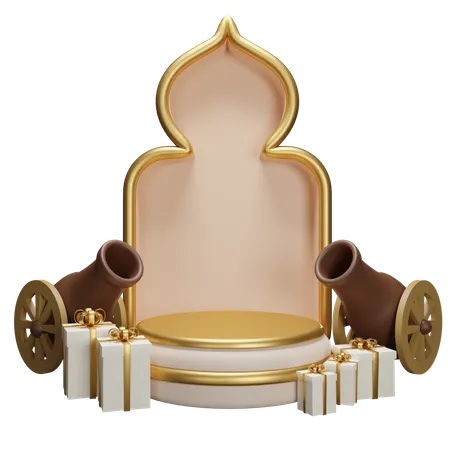 Podium für Ramadan  3D Illustration