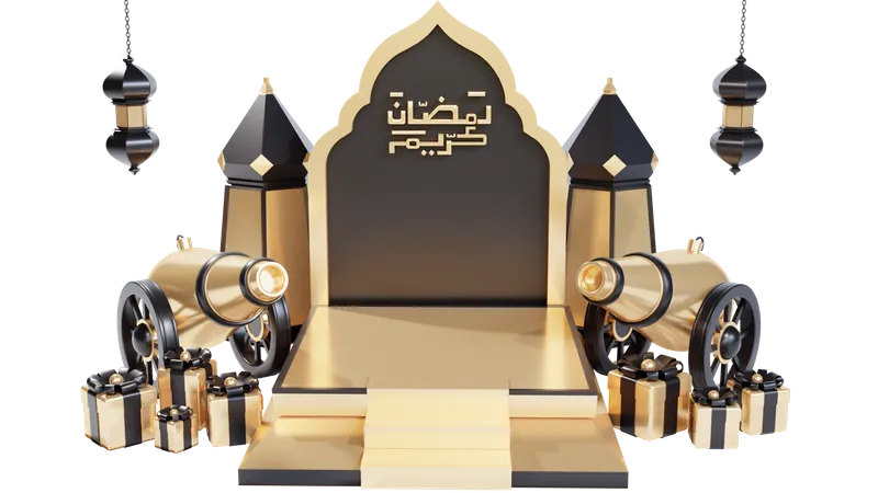 Podium für Ramadan  3D Illustration