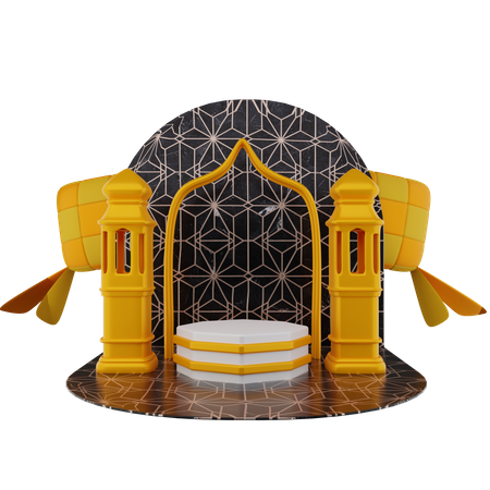 Podium für Ramadan  3D Illustration