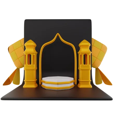 Podium für Ramadan  3D Illustration