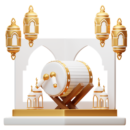 Podium für Ramadan  3D Illustration