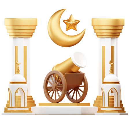 Podium für Ramadan  3D Illustration