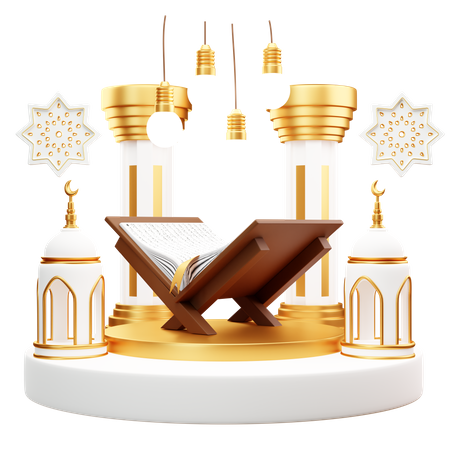 Podium für Ramadan  3D Illustration