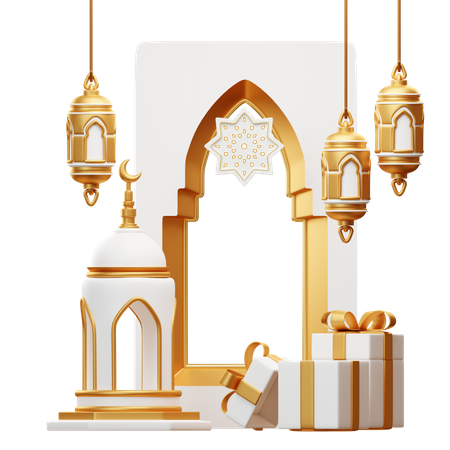 Podium für Ramadan  3D Illustration