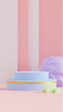 Fond De Couleur Pastel Podium Géométrique  3D Icon