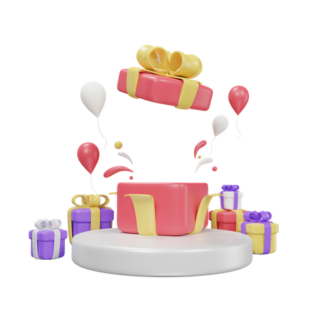 Podium Gift  3D Icon