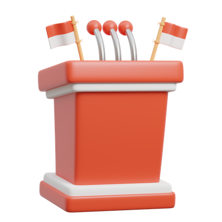 Podium Indonesian Independence Day  3D Icon