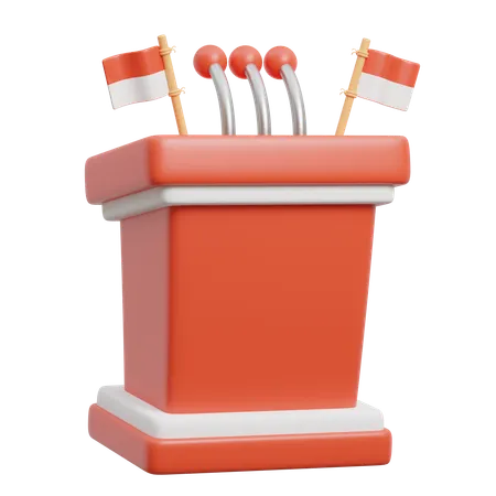 Podium Indonesian Independence Day  3D Icon