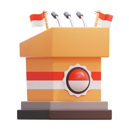 Podium Indonesian Independence Day  3D Icon